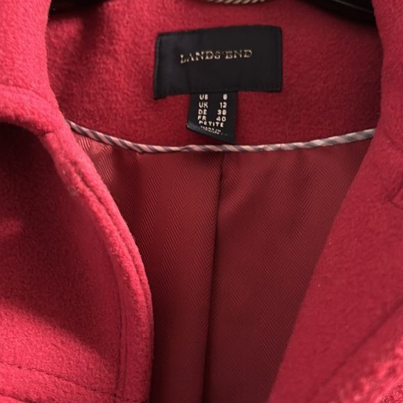 Lands End beautiful cherry wool middle coat - Picture 2 of 10